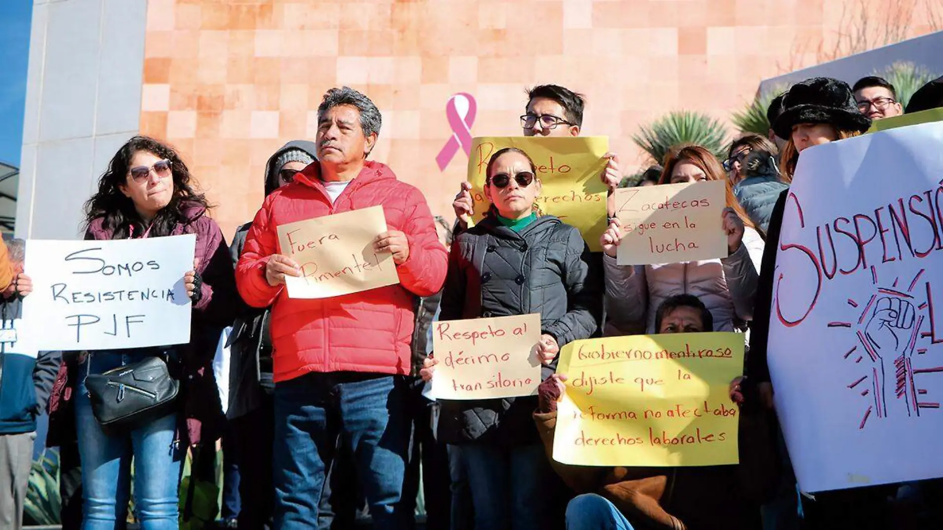 Protesta trabajadores PJF Zacatecas